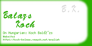 balazs koch business card